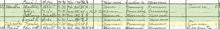 Paul Moeckel 1900 census