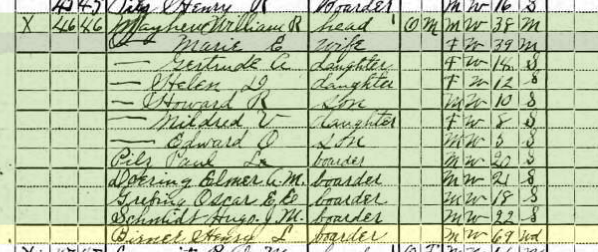 William Mayhew 1920 census Wittenberg