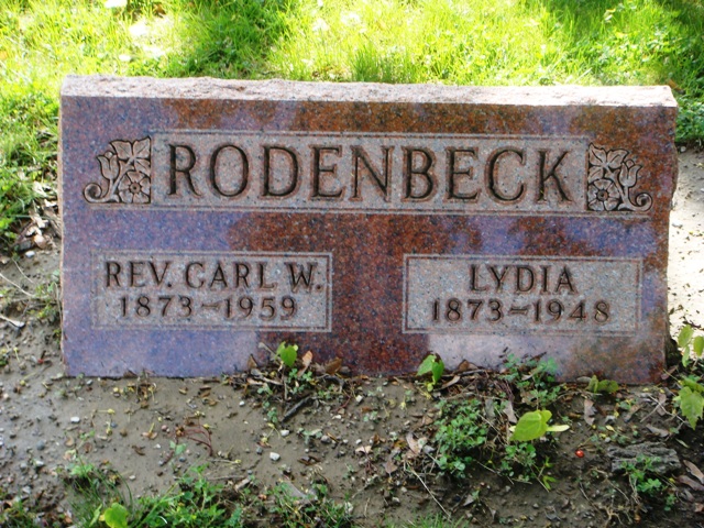 Carl and Lydia Rodenbeck gravestone Concordia Ft. Wayne