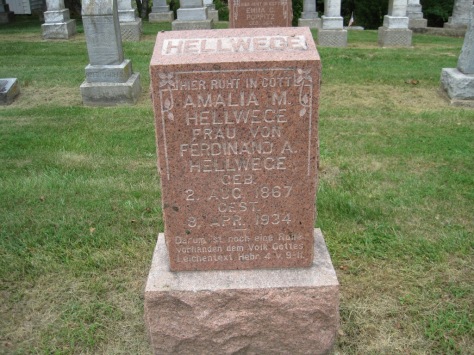 Amalia Hellwege gravestone Concordia Frohna MO