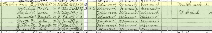 Louis Lueders 1900 census Frohna