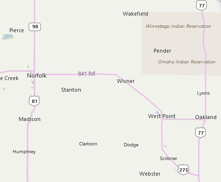 northeast nebraska perry county connections map