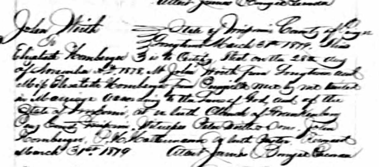 Wirth Hornberger marriage record
