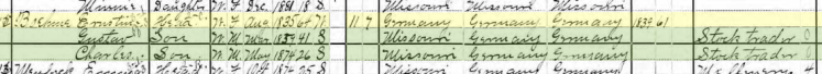 Ernestine Boehme 1900 census Altenburg MO