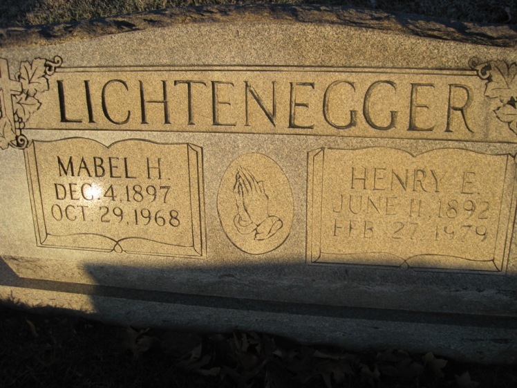 Henry and Mabel Lichtenegger gravestone St. John Pocahontas MO