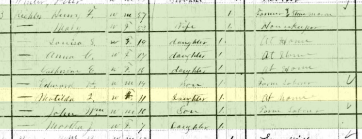 Mathilda Richter 1880 census Apple Creek Township MO