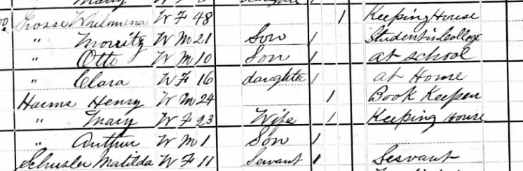 Moritz Grosse 1880 census St. Louis MO