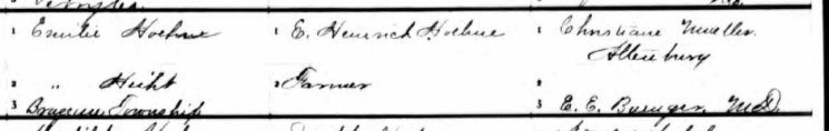 Ernst Friedrich Hoehne birth record 2 Perry County MO