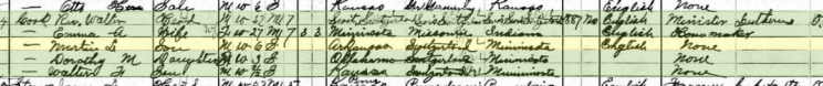 Walter Cook 1910 census Logan Township KS