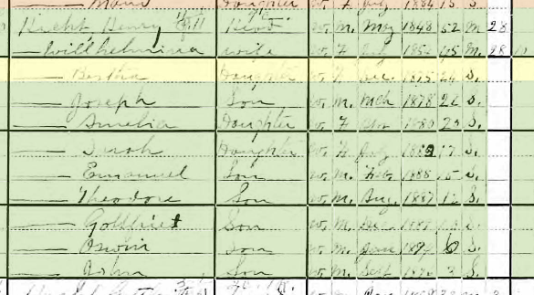 Bertha Hecht 1900 census Union Township MO