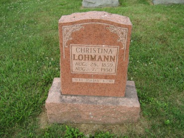 Christina Lohmann gravestone Salem Farrar MO