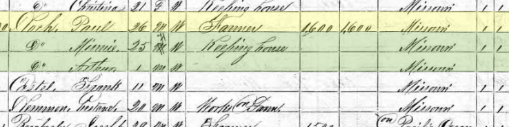 Paul Hoeh 1870 census Cinque Hommes Township MO