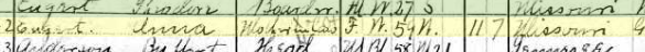 Anna Engert 1910 census Brazeau Township MO