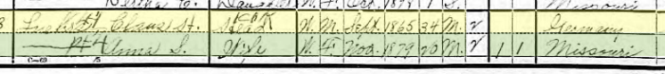 Claus Luehrs 1900 census Salem Township MO