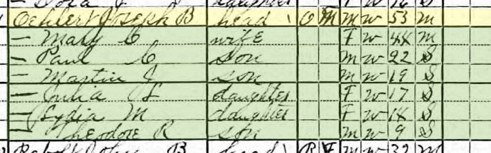 Joseph Oehlert 1920 census Brazeau Township MO