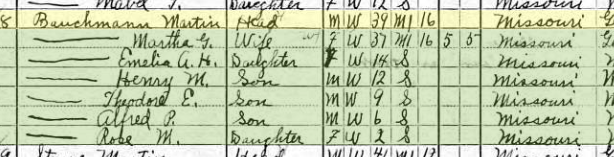 Martin Bachmann 1910 census Salem Township MO