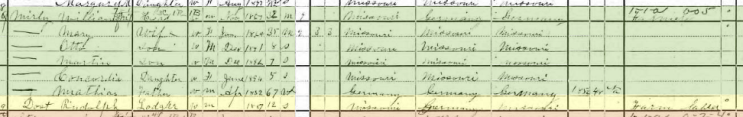 Rudolph Dost 1900 census Shawnee Township MO