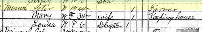 Louise Muench 1880 census Cinque Homme Township MO