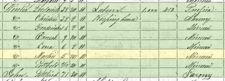 Martin Winter 1870 census Brazeau Township MO
