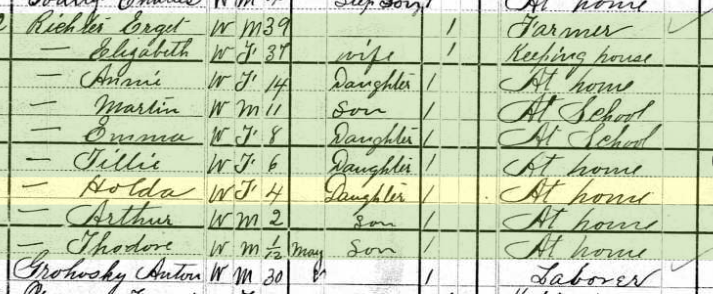 Ehregott Richter 1880 census Brazeau Township MO