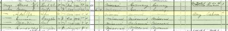 Adolph Meyr 1900 census Shawnee Township MO