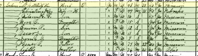 Gotthilf Schmidt 1930 census Brazeau Township MO