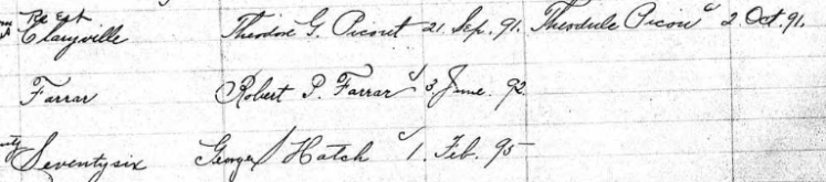 Robert Farrar postmaster appointment 1892
