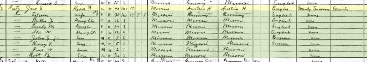 John Putz 1910 census Jackson MO