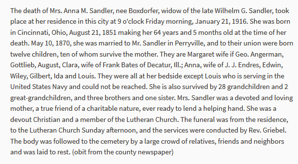 Anna Sandler obituary