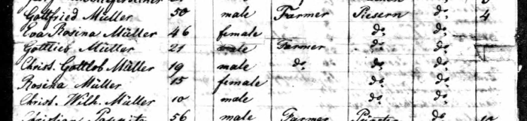 Gottfried Mueller family Copernicus passenger list 1839