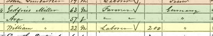 Wilhelm Mueller 1850 census Brazeau Township MO