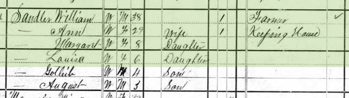 William Sandler 1880 census Bois Brule Township MO