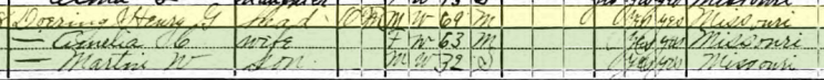 Henry Doering 1920 census 1 Brazeau Township MO