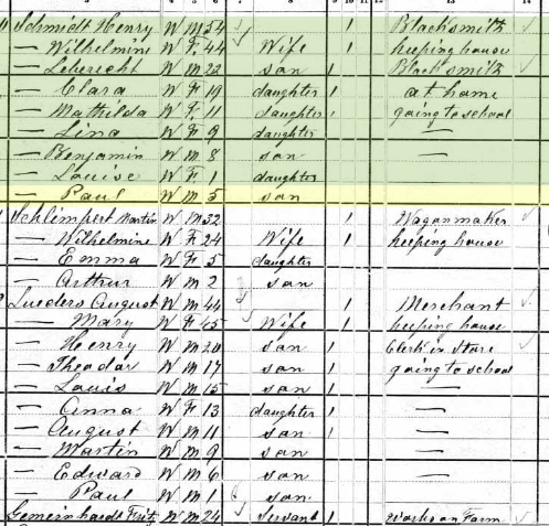 Paul T. Schmidt 1880 census Brazeau Township MO