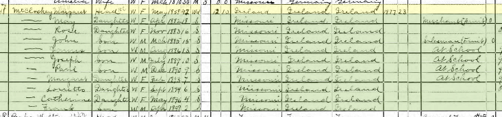 James McCloskey 1900 census St. Louis MO