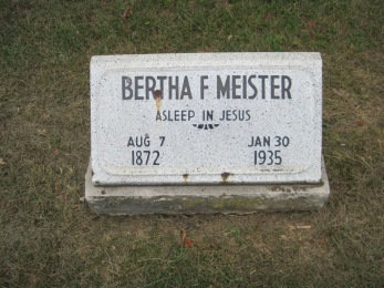 Bertha Meister gravestone Concordia Frohna MO