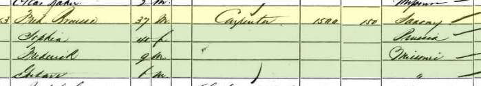 William Preusser 1860 census Brazeau Township MO